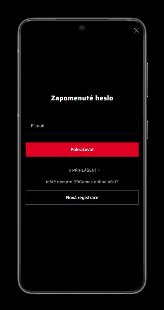 Zapomenuté heslo v kasinu 69games