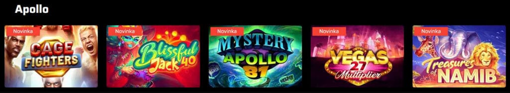 Hry poskytovatele Apollo 69games kasino